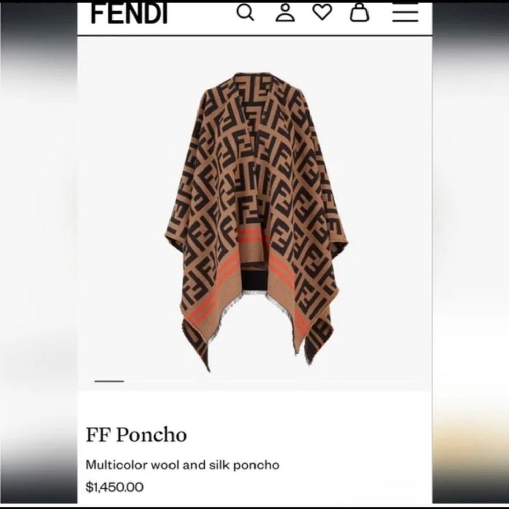 Fendi FF Poncho Multicolor Poncho